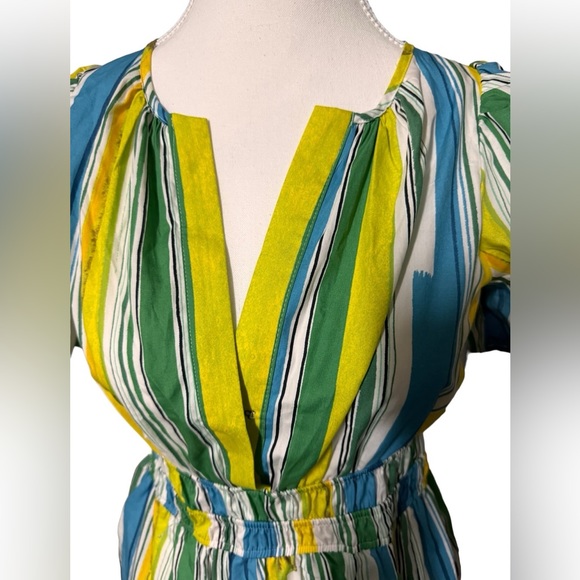 NWT Anthropologie Green Yellow White Dress size XS - Picture 5 of 6